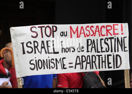 Grenoble, Frankreich. 2. August 2014. Propalästinensische Demonstration gegen die israelische Militäroperation im Gaza-Streifen. Grenoble am 2. August. Grenoble, Frankreich - 02.08.2014 Credit: Thibaut/Alamy Live-Nachrichten Stockfoto