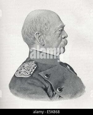 Otto Fürst von Bismarck (1815-1898) war ein deutscher Staatsmann und Schöpfer des Deutschen Reiches. Man nannte ihn den "eisernen Kanzler. Stockfoto