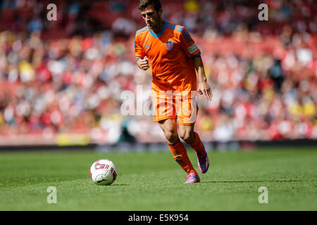 London, UK. 3. August 2014. Emirates Cup. Benfica gegen Valencia vgl. Valencia Rodrigo in Aktion. Bildnachweis: Aktion Plus Sport/Alamy Live-Nachrichten Stockfoto