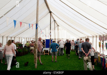 Badsey Flower Show Festzelt, Worcestershire, England, UK Stockfoto