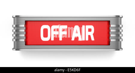 3D Render von OFF-AIR-Zeichen isoliert auf weißem Hintergrund Stockfoto
