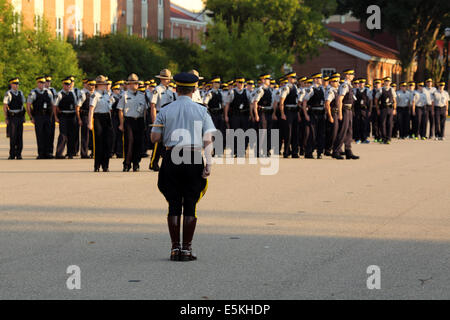 Morning Parade an der Royal Canadian Mounted Police (RCMP) Depot in Regina, Saskatchewan. Stockfoto