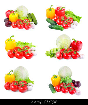 Legen Sie Gemüse Closeup auf weißem Hintergrund, isoliert Stockfoto