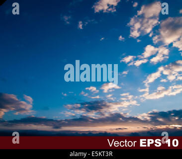 abstrakte Natur Hintergrund mit Sonnenuntergang und blauer Himmel Stockfoto