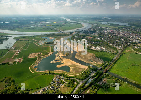 Rekonstruktion von der Mündung des Flusses Lippe von der Lippeverband Water Management Association, Rhein-Mündung Stockfoto