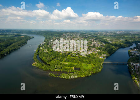 Heisingen, Luftaufnahme, liegt auf einer Halbinsel, Ruhrbogen, See Baldeney, Ruhrgebiet, Heisingen, Essen, Ruhrgebiet Stockfoto