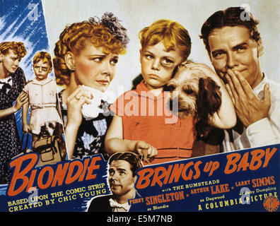 BLONDIE bringt UP BABY, von links, Penny Singleton, Larry Simms, Arthur See, 1939 Stockfoto