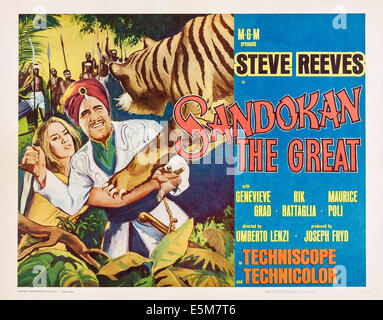 SANDOKAN THE GREAT (aka SANDOKAN, LA TIGRE DI MOMPRACEM), von links: Genevieve Grad, Steve Reeves, 1963 Stockfoto