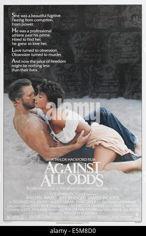 AGAINST ALL ODDS, von links: Jeff Bridges, Rachel Ward, US-Plakat, 1984, © Columbia Bilder/Courtesy Everett Collection Stockfoto