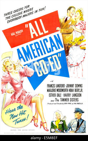 ALLE amerikanischen Co-Ed, US-Plakat, oben rechts von links: Johnny Downs, Frances Langford, ganz links: Marjorie Woodworth, 1941 Stockfoto