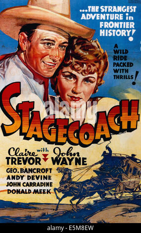 STAGECOACH, von links: John Wayne, Claire Trevor, 1939 Stockfoto