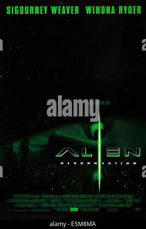 ALIEN: RESURRECTION, Sigourney Weaver auf Vorschuss Plakatkunst, 1997, TM und Copyright © 20. Century Fox Film Corp. Alle Rechte Stockfoto