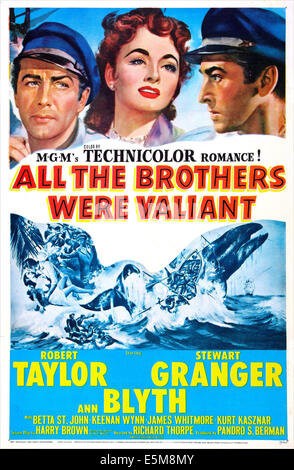 ALLE THE BROTHERS waren tapfer, US-Plakat, von links: Robert Taylor, Ann Blyth, Stewart Granger, 1953 Stockfoto