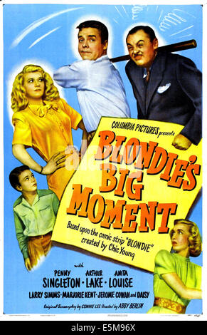 BLONDIE großer MOMENT, US-Plakat, im Uhrzeigersinn von links: Larry Simms, Penny Singleton, Arthur Lake, Jerome Cowan, Anita Louise Stockfoto