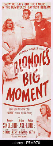BLONDIE großer MOMENT, US-Plakat, Mitte von links: Larry Simms, Penny Singleton, Arthur Lake, Jerome Cowan, unten rechts: Anita Stockfoto