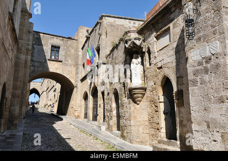 Ipoton Straße Avenue der Ritter in der Altstadt von Rhodos-Stadt. Stockfoto