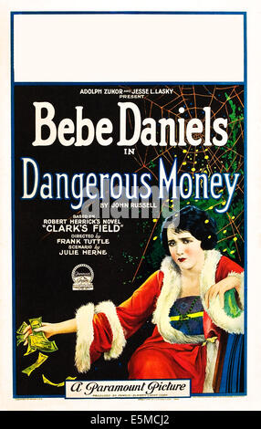 GEFÄHRLICHES Geld, Bebe Daniels, 1924. Stockfoto