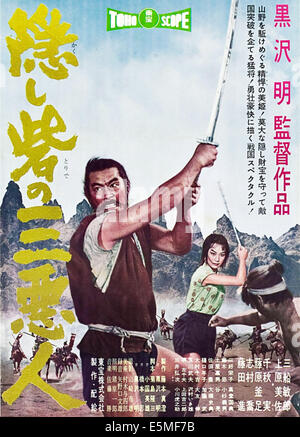 DIE verborgene Festung (aka KAKUSHI0TORIDE NO SAN-AKUNIN, LA FORTALEZA ESCONDIDA), l-r: Toshiro Mifune, Misa Uehara auf Japanisch Stockfoto