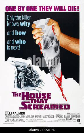 Das Haus, das SCHRIE, auch bekannt als LA RESIDENCIA), US-Plakat, 1969 Stockfoto