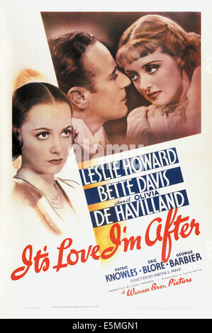 Es ist die Liebe, ich nach Olivia de Havilland bin, Leslie Howard, Bette Davis, 1937. Stockfoto