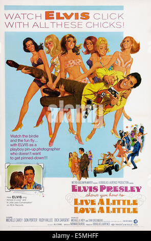 LIVE A LITTLE, LOVE eine kleine US-Plakatkunst, Elvis Presley, 1968 Stockfoto