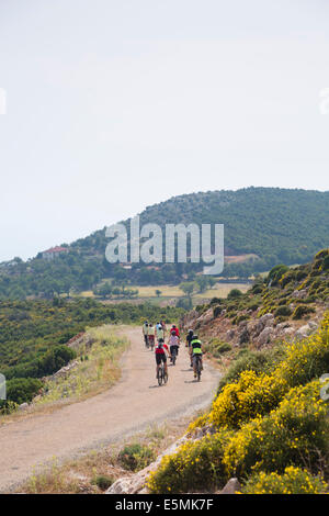 KAS, Türkei Radsport Kunden auf Hügeln oberhalb von Kas. Stockfoto