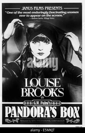 Die Büchse der PANDORA (aka sterben BUCHSE DER PANDORA, aka LULU), Louise Brooks auf USA 1982 Reissue Plakatkunst, 1929 Stockfoto