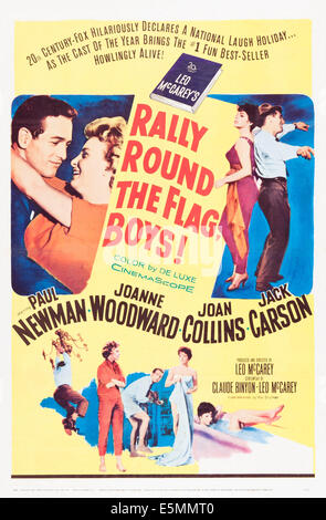 RALLY ROUND THE FLAG, Jungs!, (aka RALLY ' ROUND THE FLAG, Jungs!), von links: Paul Newman, Joanne Woodward, Joan Collins, Paul Stockfoto