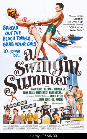 A Swingin ' Sommer USA Plakatkunst, unten von links: die Righteous Brothers, die Rip-Akkorde, Donnie Bäche, Gary Lewis und die Stockfoto