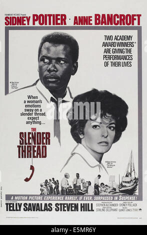 Das schlanke Gewinde, US-Plakat, Sidney Poitier, Anne Bancroft, 1965 Stockfoto