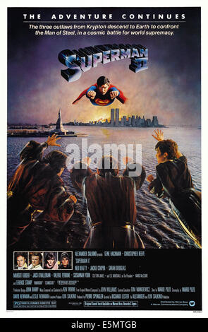 SUPERMAN II, US-Plakat, Christopher Reeve (oben), 1980, © Warner Brothers/Courtesy Everett Collection Stockfoto