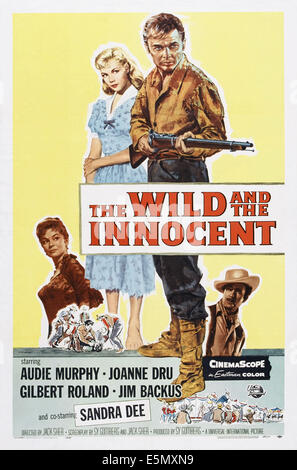 DIE wilde und THE INNOCENT, US-Plakat-Kunst, von links: Joanne Dru. Sandra Dee, Audie Murphy, Gilbert Roland, 1959 Stockfoto