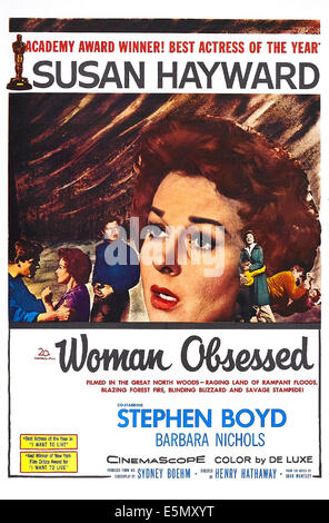 Frau OBSESSED, US Plakatkunst, von links: Stephen Boyd, Susan Hayward, 1959. TM & Copyright © 20th Century Fox Film Corp. alle Stockfoto