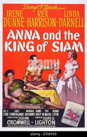 ANNA und der König von SIAM, US Plakatkunst, von links: Linda Darnell, Rex Harrison, Irene Dunne, 1946, TM und Copyright © 20th Stockfoto