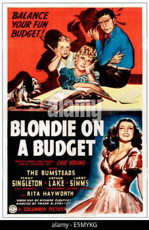 BLONDIE ON A BUDGET, oben von links: Larry Simms, Penny Singleton, Arthur See, unten: Rita Hayworth, 1940 Stockfoto