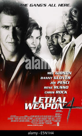 LETHAL WEAPON 4, von links: Rene Russo, Chris Rock, Joe Pesci, Mel Gibson, Danny Glover, 1998, © Warner Bros. / Courtesy Everett Stockfoto