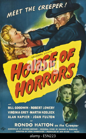 HOUSE OF HORRORS, oben rechts: Rondo Hatton, unten von links: Virginia Grey, Robert Lowery, Martin Kosleck, 1946 Stockfoto