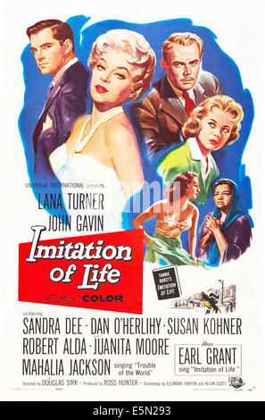 IMITATION OF LIFE, von links: John Gavin, Lana Turner, Dan O'Herlihy, Sandra Dee, Susan Kohner, Juanita Moore, 1959. Stockfoto