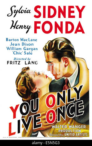 SIE Leben einmalig US Plakatkunst, von links: Sylvia Sidney, Henry Fonda, 1937 Stockfoto