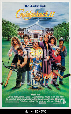 CADDYSHACK II, US-Plakatkunst, von links: Dyan Cannon, Jackie Mason, Dan Aykroyd, Jonathan Silverman, Dina Merrill (zurück) Stockfoto
