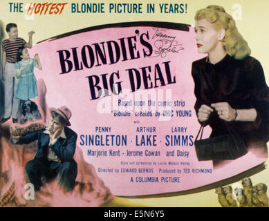 BIG DEAL BLONDIE, von links, Larry Simms, Marjorie Ann Mutchie, Arthur Lake, Penny Singleton, 1949 Stockfoto