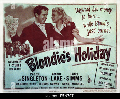 BLONDIE-Urlaub, von links: Arthur Lake, Penny Singleton, 1947 Stockfoto