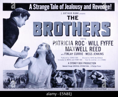 DIE Brüder, Links: Maxwell Reed, Patricia Roc; unten in der Mitte: Will Fyffe, 1947 Stockfoto