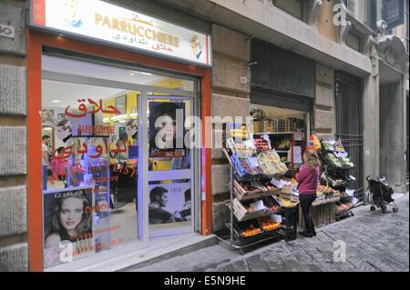 Genua (Italien), Via del Campo, der Straße von der großen Dichter und Sänger-Songwriter Fabrizio De Andrè gesungen Stockfoto