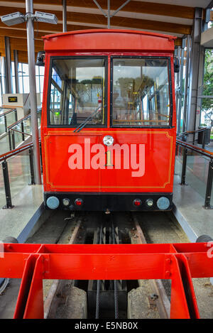 Die Wellington Cable Car ist eine Standseilbahn in Wellington, Neuseeland zwischen Lambton Quay und Kelburn Blick auf wellington Stockfoto