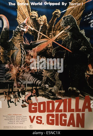 GODZILLA VS. GIGAN, (aka GODZILLA ON MONSTER ISLAND, aka CHIKYU KOGEKI Meierei: GOJIRA TAI GAIGAN), 1972 Stockfoto