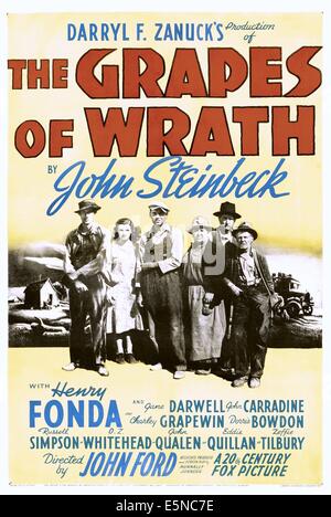 DIE Trauben des Zorns, John Carradine, Dorris Bowdon, Henry Fonda, Jane Darwell, Charley Grapewin, (aka Charles Grapewin), 1940 Stockfoto