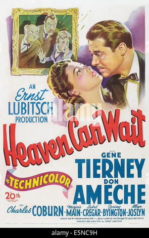 HEAVEN CAN WAIT, US-Plakat-Kunst, von links: Gene Tierney, Don Ameche, 1943. TM und Copyright © 20th Century Fox Film Corp. alle Stockfoto