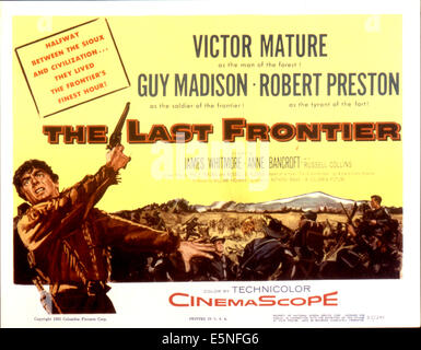 DIE letzte Grenze, Victor Mature, Lobby Karte Plakatkunst, 1955 Stockfoto