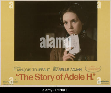 DIE Geschichte der ADELE H, (aka l ' Histoire D'ADELE H.), US-Lobbycard, Isabelle Adjani, 1975 Stockfoto